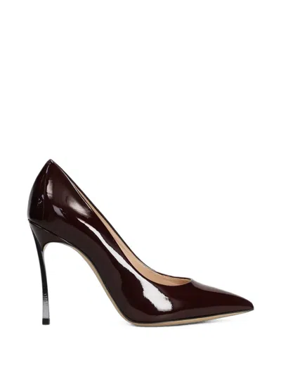 Casadei Blade Patent Leather Pumps In Burgundy