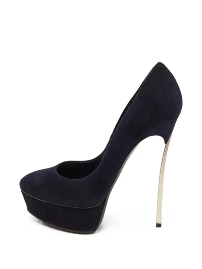 Pre-owned Casadei Blade Platform Pumps In Blue