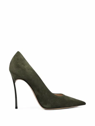 Casadei Blade Pointed-toe Pumps In Green