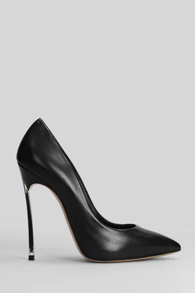 Casadei Pointed Metal Heeled Pumps In Black