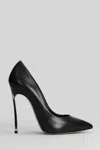 Casadei Blade Pumps In Black Leather In Black