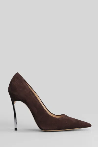 Casadei Blade Pumps In Viola Suede In Purple