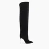 Casadei 100mm Metallic-heel Suede Over-the-knee Boots
