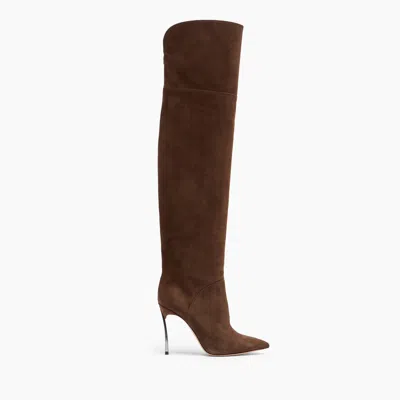 Casadei Blade Reversible Over The Knee - Woman Over The Knee Cacao 36.5