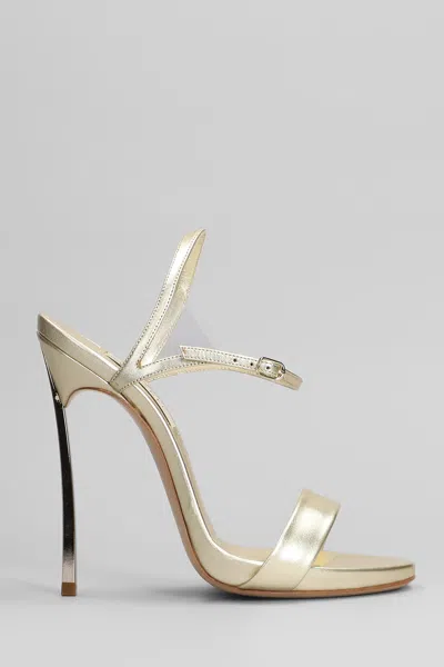 Casadei Blade Sandals In Gold Leather
