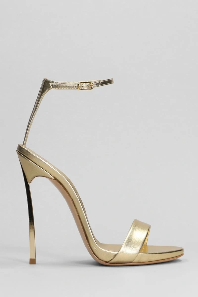 Casadei Blade Sandals In Gold Leather