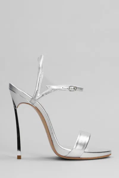 Casadei Blade Sandals In Silver Leather