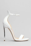 CASADEI BLADE SANDALS IN WHITE LEATHER