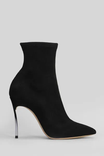 Casadei Blade Stretch High Heels Ankle Boots In Black