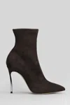 Casadei Blade Stretch High Heels Ankle Boots In Brown