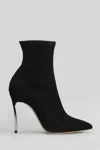 Casadei Blade Stretch High Heels Ankle Boots In Black Suede In Black