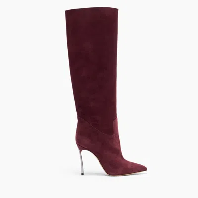 Casadei Blade To The Knee - Woman High Boots Rubino 40