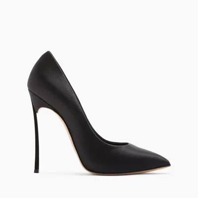 Casadei Blade Black Suede Pumps  Woman In Black And Crystal