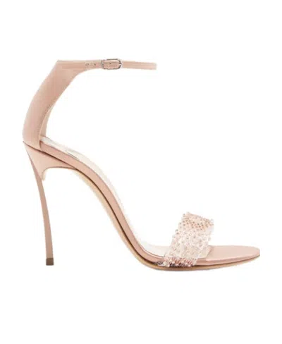 Casadei Blade Twenties 100mm Satin Pumps In Nude
