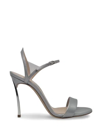 Casadei Blade V-celebrity Ankle-strap Sandals In Gray