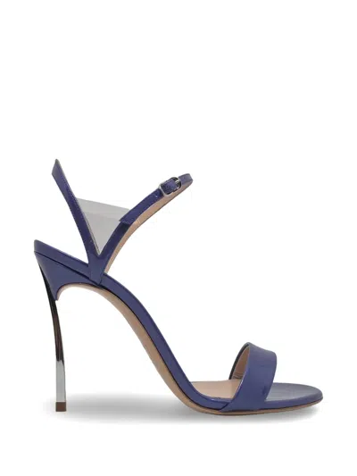 Casadei Blade V-celebrity Transparent-panel Sandals In Blue