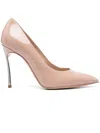 Casadei Blush Pink Calf Leather Blade Pumps In Pink
