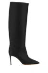 Casadei Leather Knee Length Boots With Stiletto Heel In Black