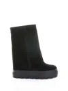 Casadei Black Boots With Turn-up With Platform In Suede Woman In Black