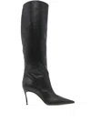 Casadei Superblade 80mm Leather Boots In Black