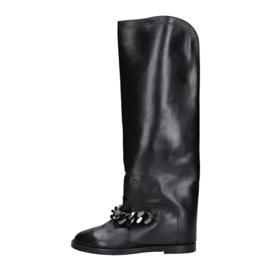 Casadei Boots Black In Nero Neri E Grigi