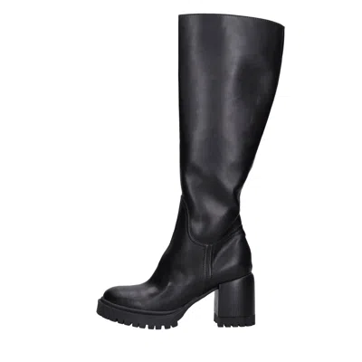 Casadei Boots Black In Nero Neri E Grigi