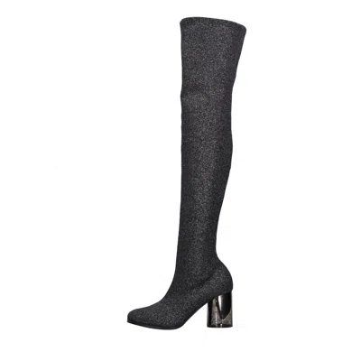 Casadei Boots Black In Nero Neri E Grigi