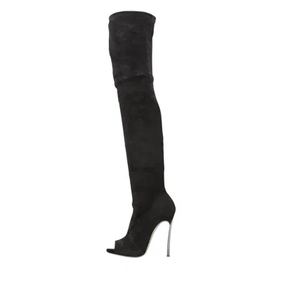 Casadei Boots Black In Nero Neri E Grigi