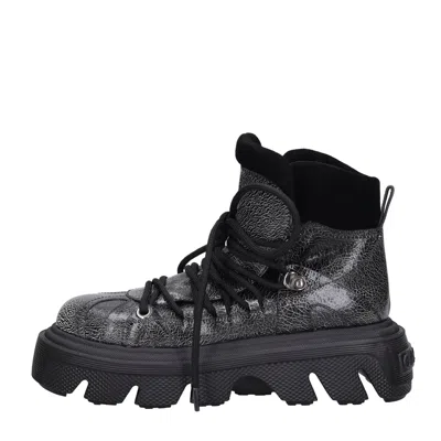 Casadei Boots Black In Nero Neri E Grigi