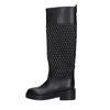 Casadei Dome Quilted Riding Boots In Nero Neri E Grigi