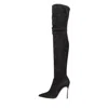Casadei 105mm Square-toe Over-the-knee Boots In Nero Neri E Grigi
