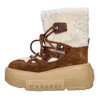 Casadei Stivali Polacco Shearling-lining Boots In Marrone Marroni
