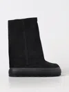 Casadei Black Boots With Turn-up With Platform In Suede Woman In Black