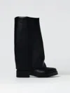 Casadei Layered Detail Leather Boots For Women In Schwarz