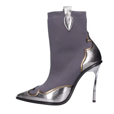 Casadei Boots Grey In Grigio Neri E Grigi