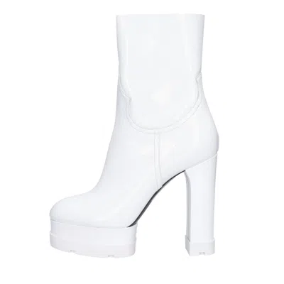 Casadei Boots White In Bianco Chiari E Naturali