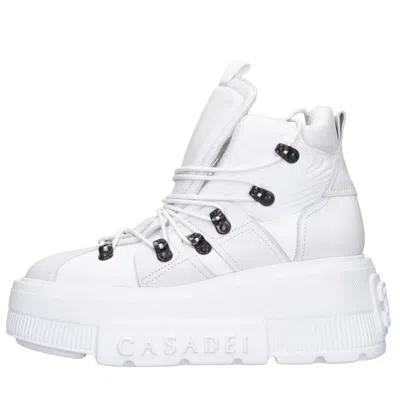 Casadei Boots White In Bianco Chiari E Naturali