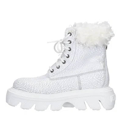 Casadei Boots White In Bianco Chiari E Naturali
