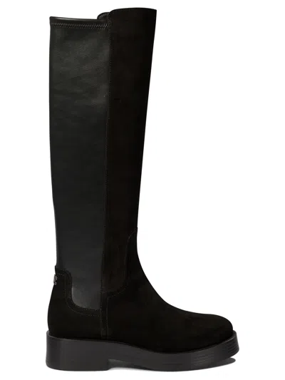 Casadei Boots With Suede Inserts Stivali & Stivaletti In Black
