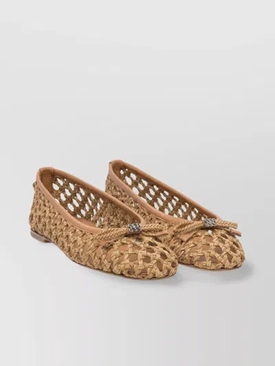 Casadei Bow Detail Flat Sole Ballerina Shoes