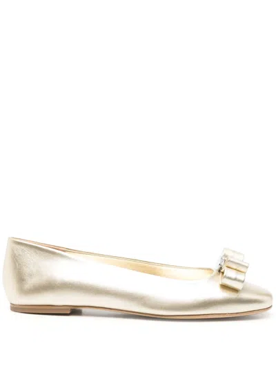 Casadei Ballerinas Mit Schleifendetail In Gold