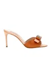 Casadei Bow Embellished Sandals In Burgundy