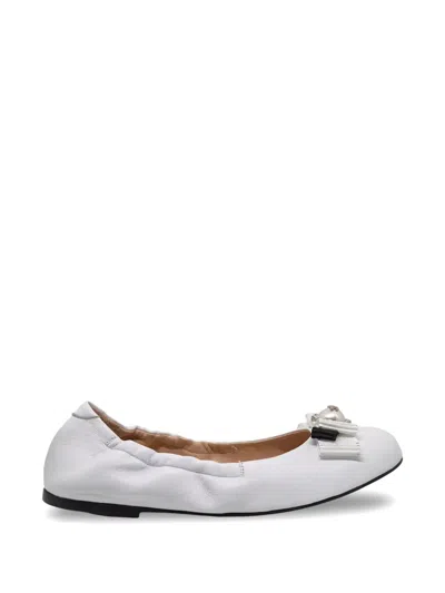 Casadei Bow-detail Ballet Flats In White