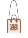 Casadei Brown Canvas And Leather Tote