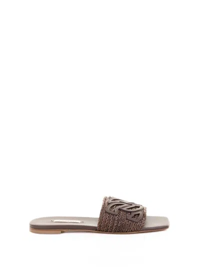 Casadei Brown Leather Slipper