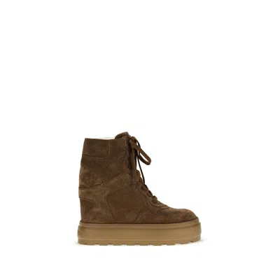 CASADEI BROWN RUBBER CHUNKY SNEAKERS