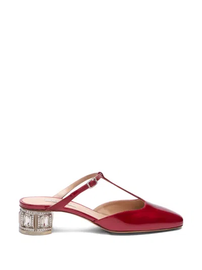 Casadei Buckle-detail Heeled Mules In Red