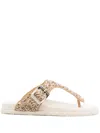 Casadei Buckle T-bar Slides In Brown