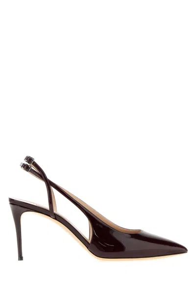 Casadei Burgundy Leather Pumps In Brown