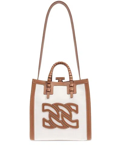 Casadei Canvas And Leather Tote Bag